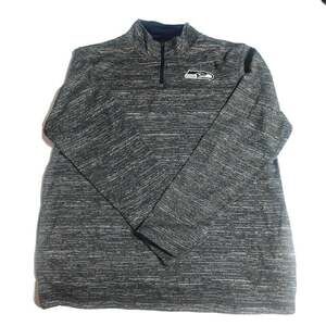 NFL Team Apparel Seattle Seahawks Quarter Zip Pullover Sweatshirt Mens 2XL Gray